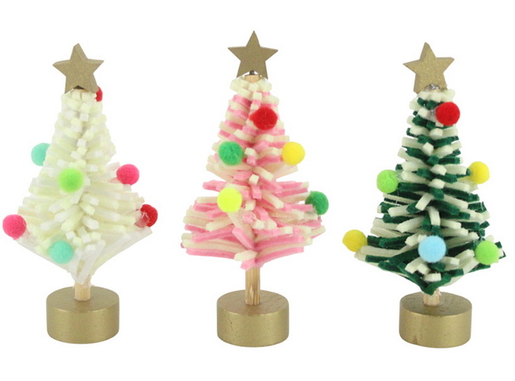 Ens. 3 sapins en feutre