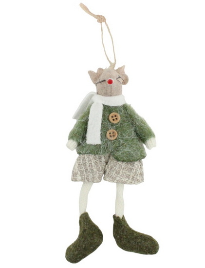 Ornement souris chemise verte