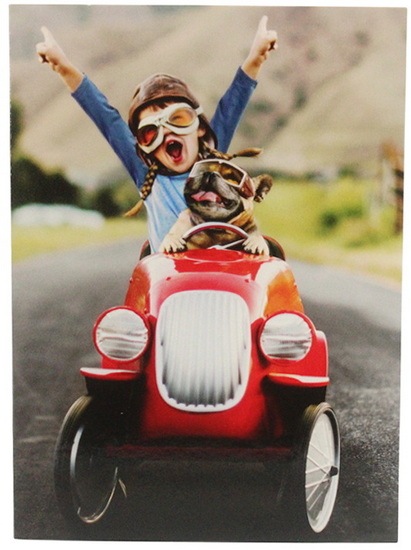 Mini voiture - Woo hoo! Laisse-toi aller! Bonne fête!