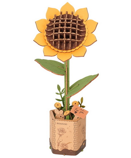 Fleur en bois à bricoler - Tournesol