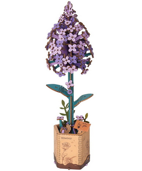 Fleur en bois à bricoler - Lilas