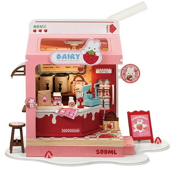 Mini maison à bricoler - La boîte de lait aux fraises