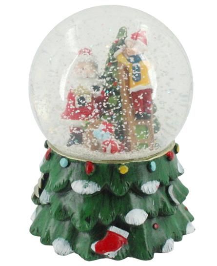 Boule à neige musicale sapin 100mm