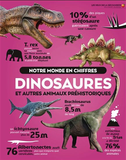 Notre monde en chiffres : dinosaures et autres animaux préhistoriques - COLLECTIF