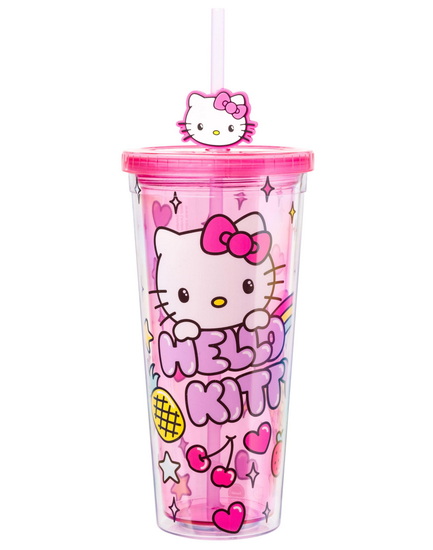 Gobelet avec paille Hello Kitty