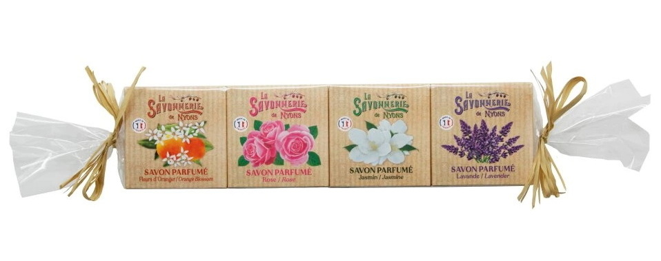 Ens. 4 savons 50g parfums floraux