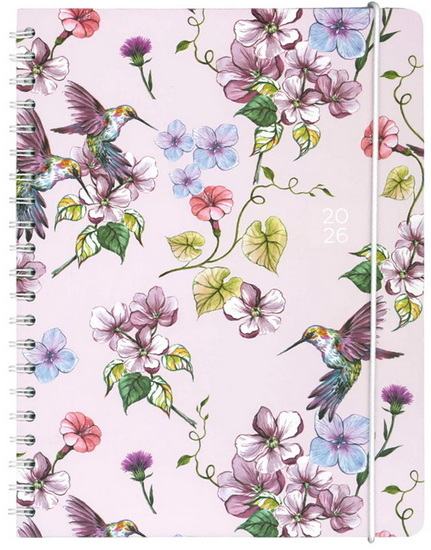Agenda spirale 2026 Tona Colibris et fleurs 1s/2p
