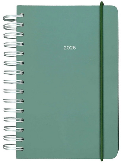 Agenda spirale 2026 Chroma Vert sauge 1j/1p
