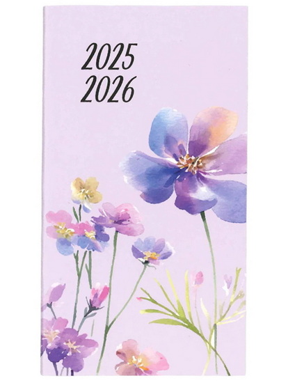 Agenda de poche 25/26 Fleurs mauves 18M 1s/2p