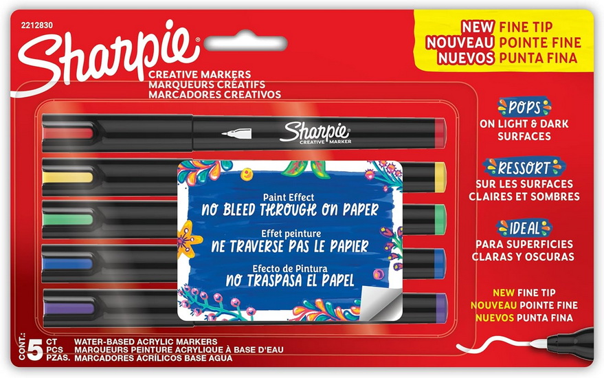 Ens. 5 marqueurs créatifs Sharpie pointe fine