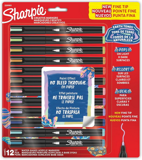 Ens. 12 marqueurs créatifs Sharpie Earth tones