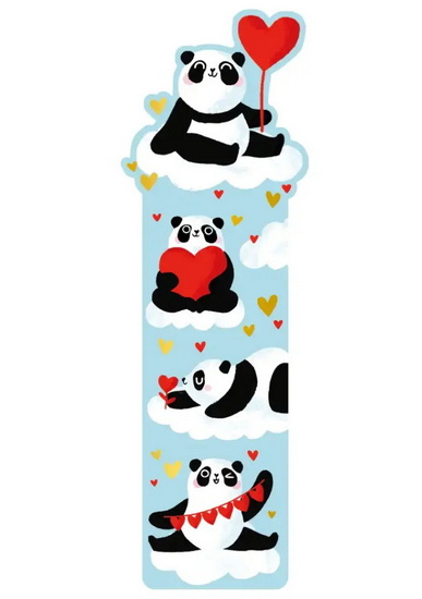 Signet Pandas et cœurs
