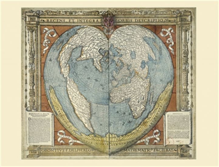 Mappemonde en forme de coeur - ORONCE FINE