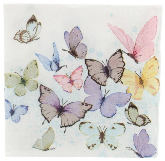 Serviette de table - Papillons colorés