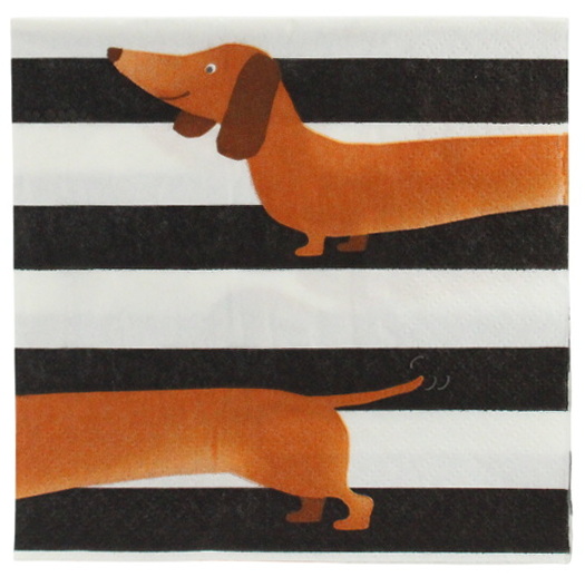Serviette de table - Chien saucisse