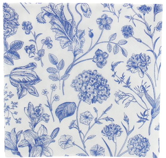 Serviette de table - Fleurs bleues