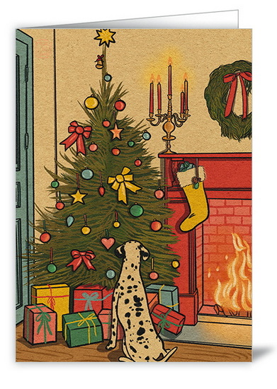 Dalmatien devant sapin