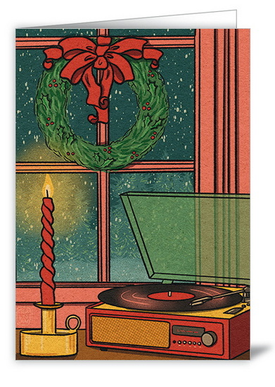 Chandelle et tourne-disque