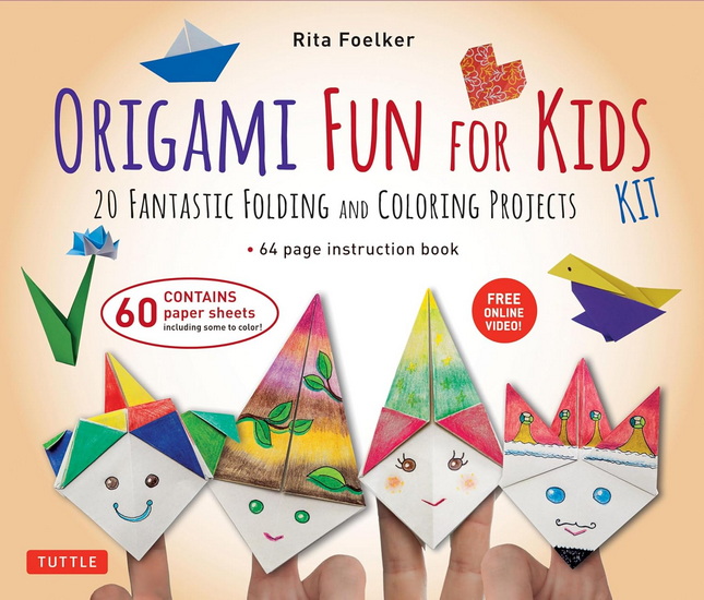 Origami Fun for Kids Kit: Make Colorful and Easy Origami Animals: Kit Includes Origami Book, 98 Papers and 21 Original Projects - RITA FOELKER