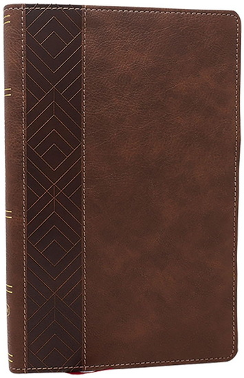 NKJV, Personal Size New Testament, Brown Leathersoft, Red Letter, Comfort Print - COLLECTIF