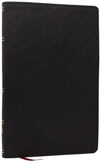 NKJV, Personal Size New Testament, Black Genuine Leather, Red Letter, Comfort Print - COLLECTIF