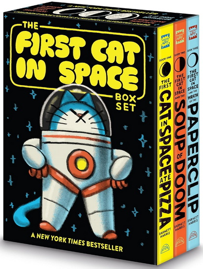The First Cat in Space 3-Book Box Set: A Graphic Novel Collection: The First Cat in Space Ate Pizza, The First Cat in Space and the Soup of Doom, The First Cat in Space and the Wrath of the Paperclip - MAC BARNETT - SHAWN HARRIS
