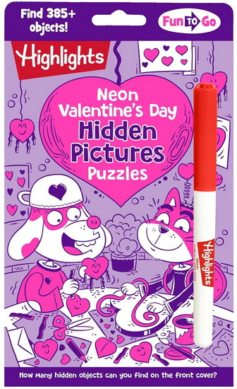 Neon Valentine&#39;s Day Hidden Pictures Puzzles - COLLECTIF