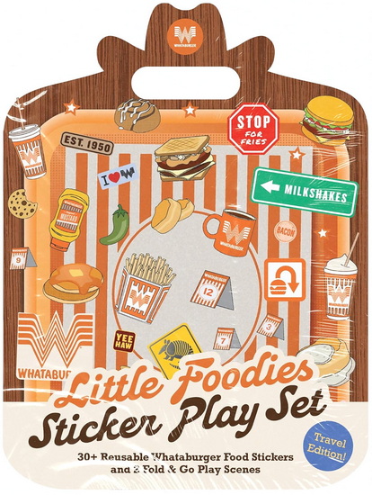 Little Foodies Reusable Sticker Play Set: 30+ Reusable Whataburger Food Stickers and 2 Fold-Out Play & Go Scenes - COLLECTIF