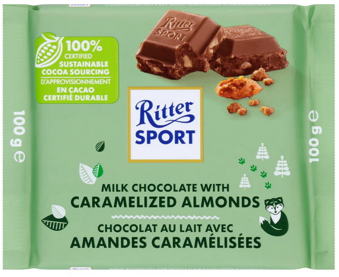 Tablette de chocolat amandes caramélisées 100g