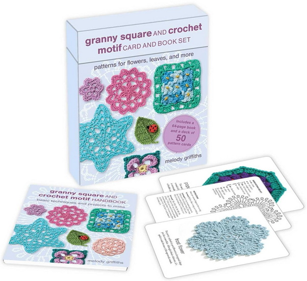 Granny Square and Crochet Motif Card and Book Set: 50 cards and a 64-page book: Patterns for flowers, leaves, and more - MELODY GRIFFITHS