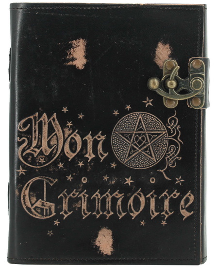 Journal blanc cuir embossé - Mon grimoire