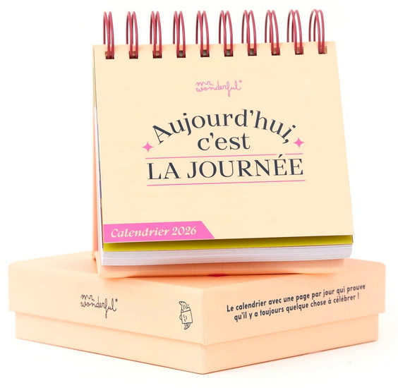 Calendrier de bureau 2026 - Aujourd'hui c'est la journée