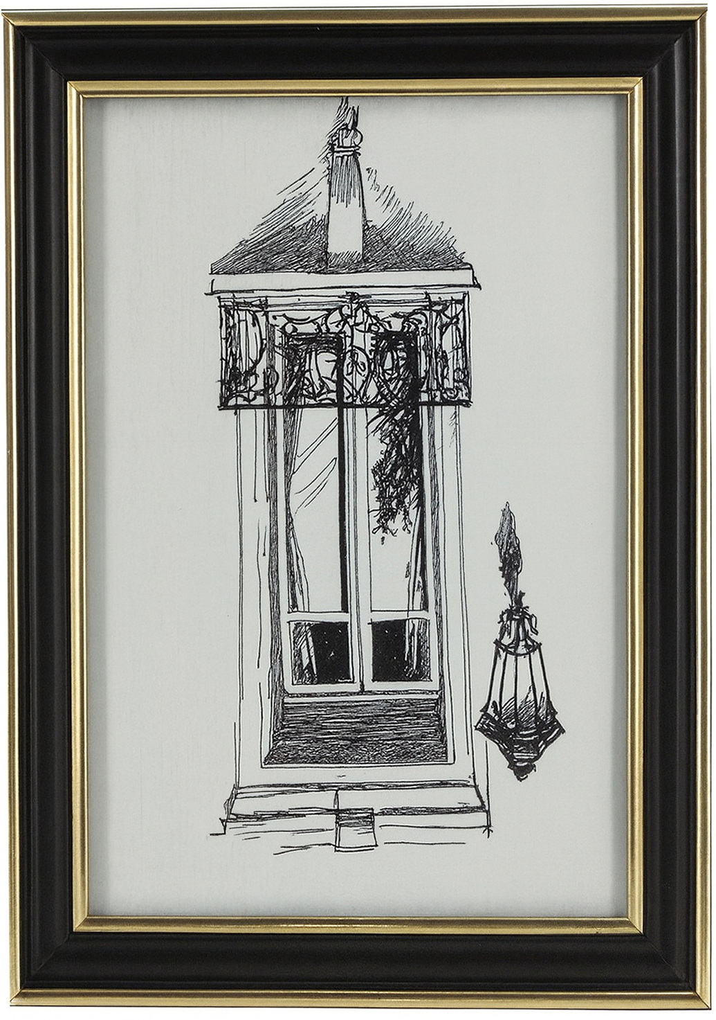 Cadre photo 5x7 noir bordure dorée