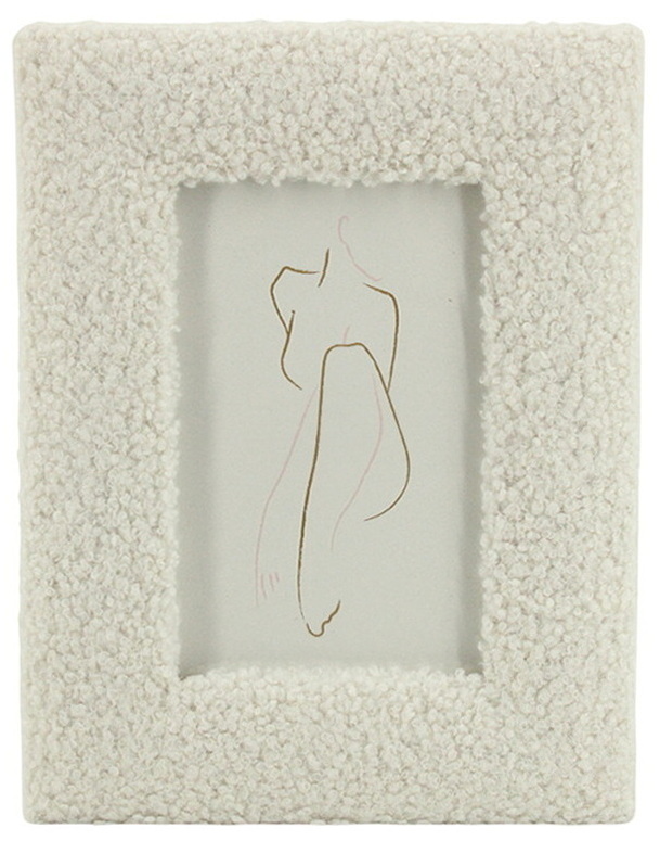 Cadre photo 4x6 bouclé ivoire