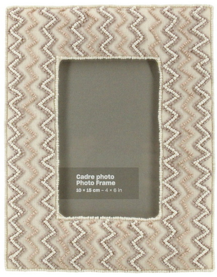Cadre photo 4x6 perlé zigzags