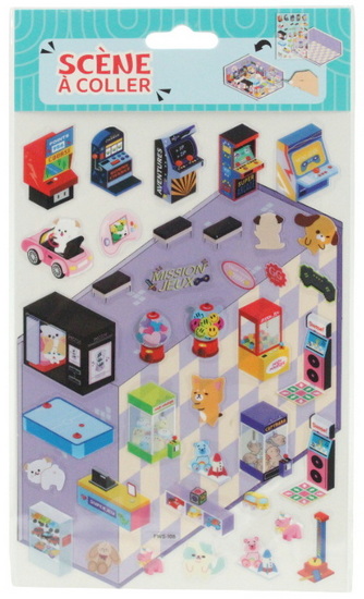 Autocollants scène miniature arcade