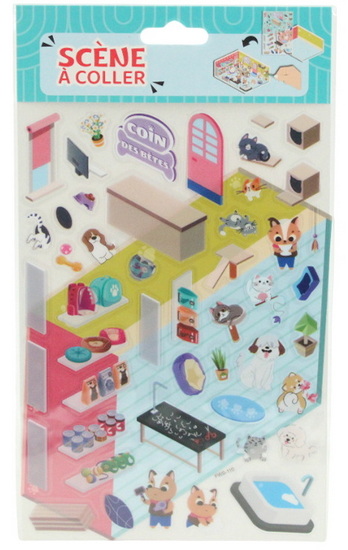 Autocollants scène miniature animalerie