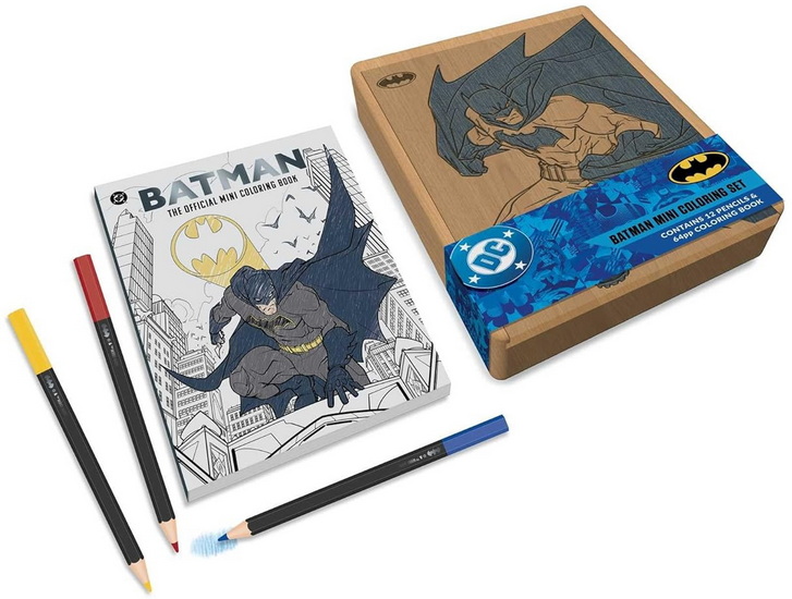 Batman Mini Coloring Set: Contains 64pp coloring book and 12 premium colored pencils - COLLECTIF