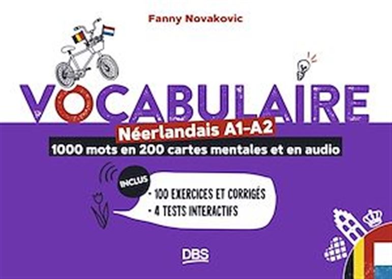 Vocabulaire néerlandais A1-A2 en 1000 mots, 200 cartes mentales et en audio - FANNY NOVAKOVIC
