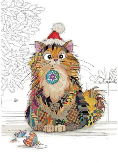 Chat et décorations de Noël