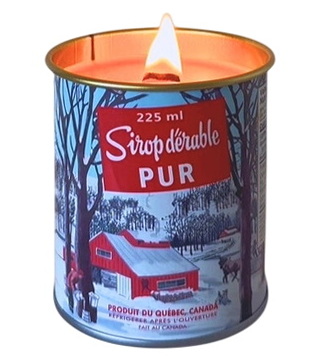 Petite chandelle sirop d&#39;érable mèche de bois