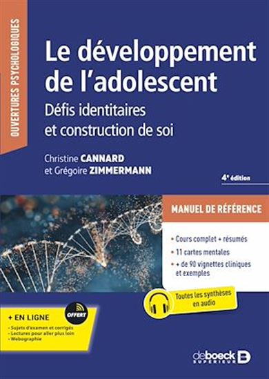 Le développement de l&#39;adolescent - CHRISTINE CANNARD - GRÉGOIRE ZIMMERMANN