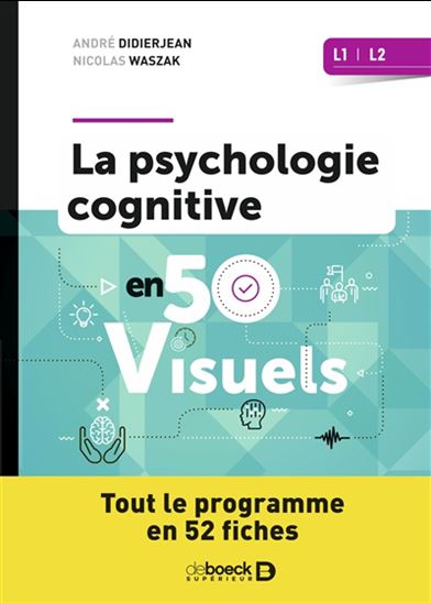 La Psychologie cognitive en 50 visuels : L1, L2 : tout le programme en 52 fiches - ANDRÉ DIDIERJEAN - NICOLAS WASZAK