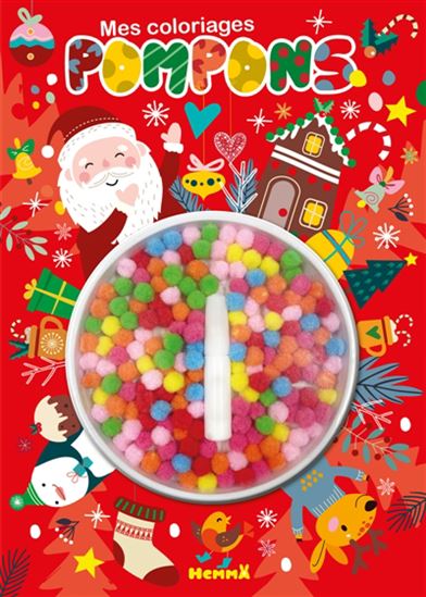 Mes coloriages pompons (Noël) - COLLECTIF