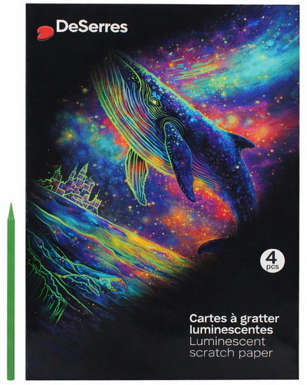 Cartes à gratter luminescentes Baleines