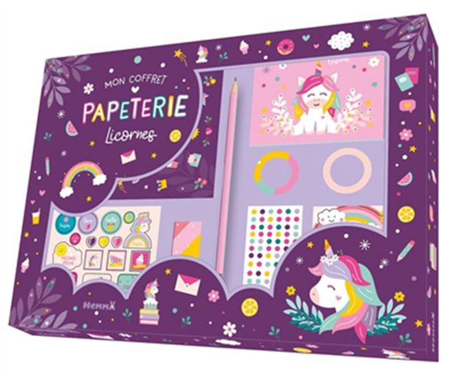Mon coffret papeterie Licornes - CAROTTE ET COMPAGNIE