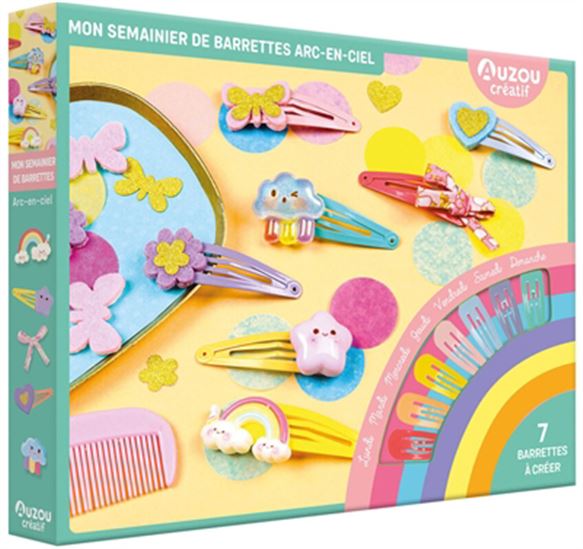 Mon semainier de barrettes arc-en-ciel : 7 barrettes à créer Cof. - SANDRINE MONNIER