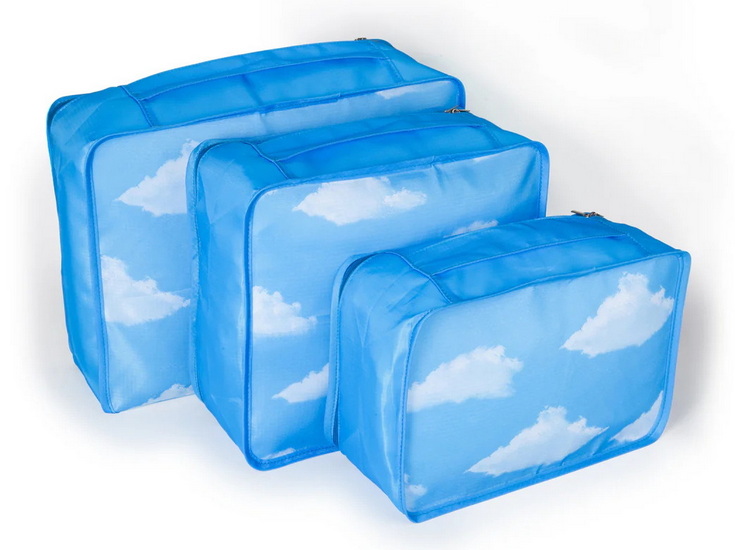 Ens. de 3 organisateurs de valise - Nuages
