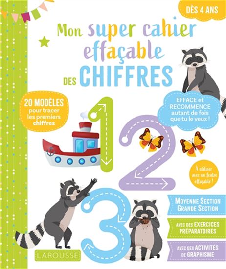 Mon grand cahier effaçable : chiffres Dès 4ans - COLLECTIF