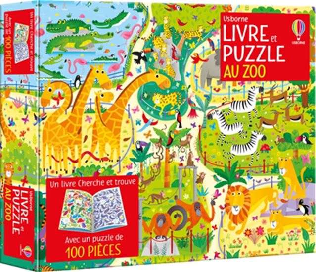 Au zoo : Coffrets livre et puzzle (100 pièces) : dès 5 ans - KIRSTEEN ROBSON - GARETH LUCAS